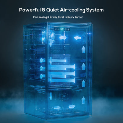 Manastin Beverage Refrigerator Cooler-120 Cans Freestanding Mini Fridge Cooler with Glass Door, Adjustable Shelves & Digital Temperature Display for Soda, Wine or Beer (Black, 3.2 Cu.Ft) - CookCave