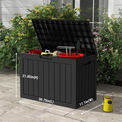 Mars Villa 45 Gallon Outdoor Storage Box, Resin Deck Box Waterproof, Storage Chest for Outside Patio Furniture Cushions, Pool Supplies, Garden Tools, UV Resistant and Weatherproof, Black - CookCave