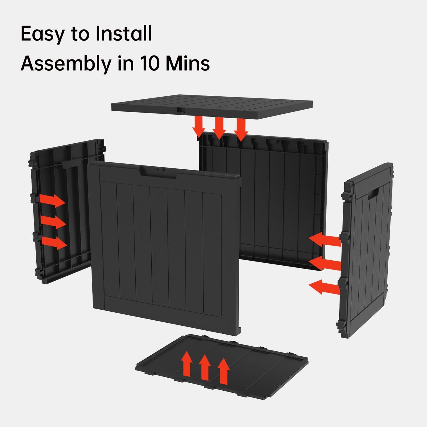 Mars Villa Deck Box, Waterproof Weatherproof and UV Resistant Resin Storage Bin with Lockable Lid, Ideal for, Outdoor, Patio Furniture Cushions, Pool Supplies, Garden Tools (31 Gallon, Black) - CookCave