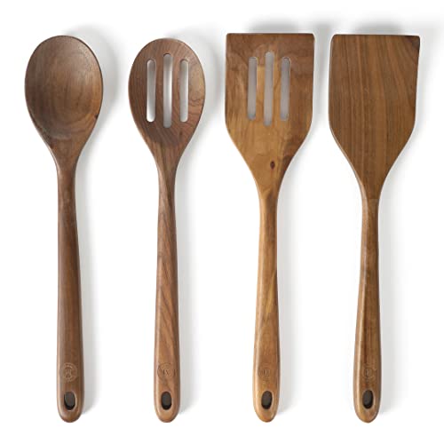 Martha Stewart Bainford 4-Piece Wooden Kitchen Tool Set - Walnut - CookCave