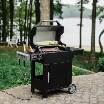 Masterbuilt AutoIgnite 545 Digital Charcoal Grill and Smoker Combo for Easy Grilling, Digital Control, App, Sear Plate, Mini Hopper and 545 BBQ Cooking Square In. in Black - CookCave