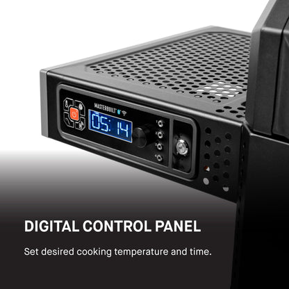 Masterbuilt AutoIgnite 545 Digital Charcoal Grill and Smoker Combo for Easy Grilling, Digital Control, App, Sear Plate, Mini Hopper and 545 BBQ Cooking Square In. in Black - CookCave