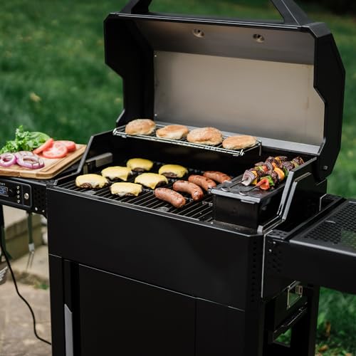 Masterbuilt AutoIgnite 545 Digital Charcoal Grill and Smoker Combo for Easy Grilling, Digital Control, App, Sear Plate, Mini Hopper and 545 BBQ Cooking Square In. in Black - CookCave