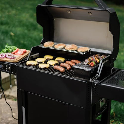 Masterbuilt AutoIgnite 545 Digital Charcoal Grill and Smoker Combo for Easy Grilling, Digital Control, App, Sear Plate, Mini Hopper and 545 BBQ Cooking Square In. in Black - CookCave