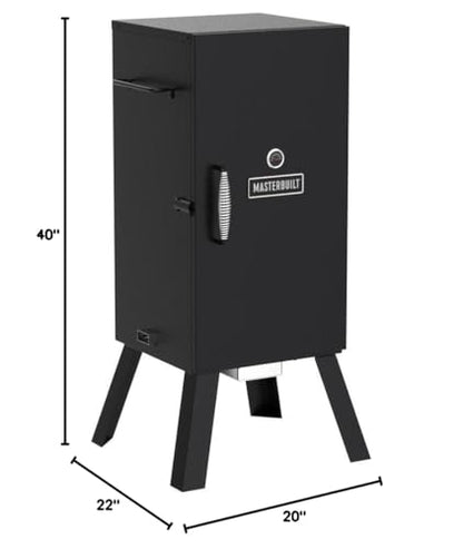 Masterbuilt® 30-inch Electric Vertical BBQ Smoker with Analog Temperature Control, Chrome Smoking Racks and 535 Cooking Square Inches in Black, Model MB20070210 - CookCave