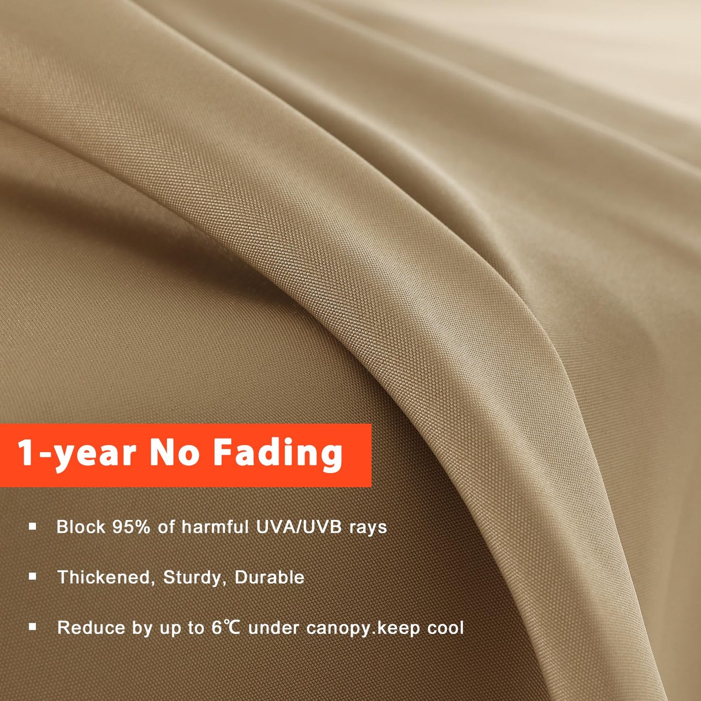 MASTERCANOPY Patio Umbrella 9 ft Replacement Canopy for 8 Ribs-Gold Canopy Only - CookCave