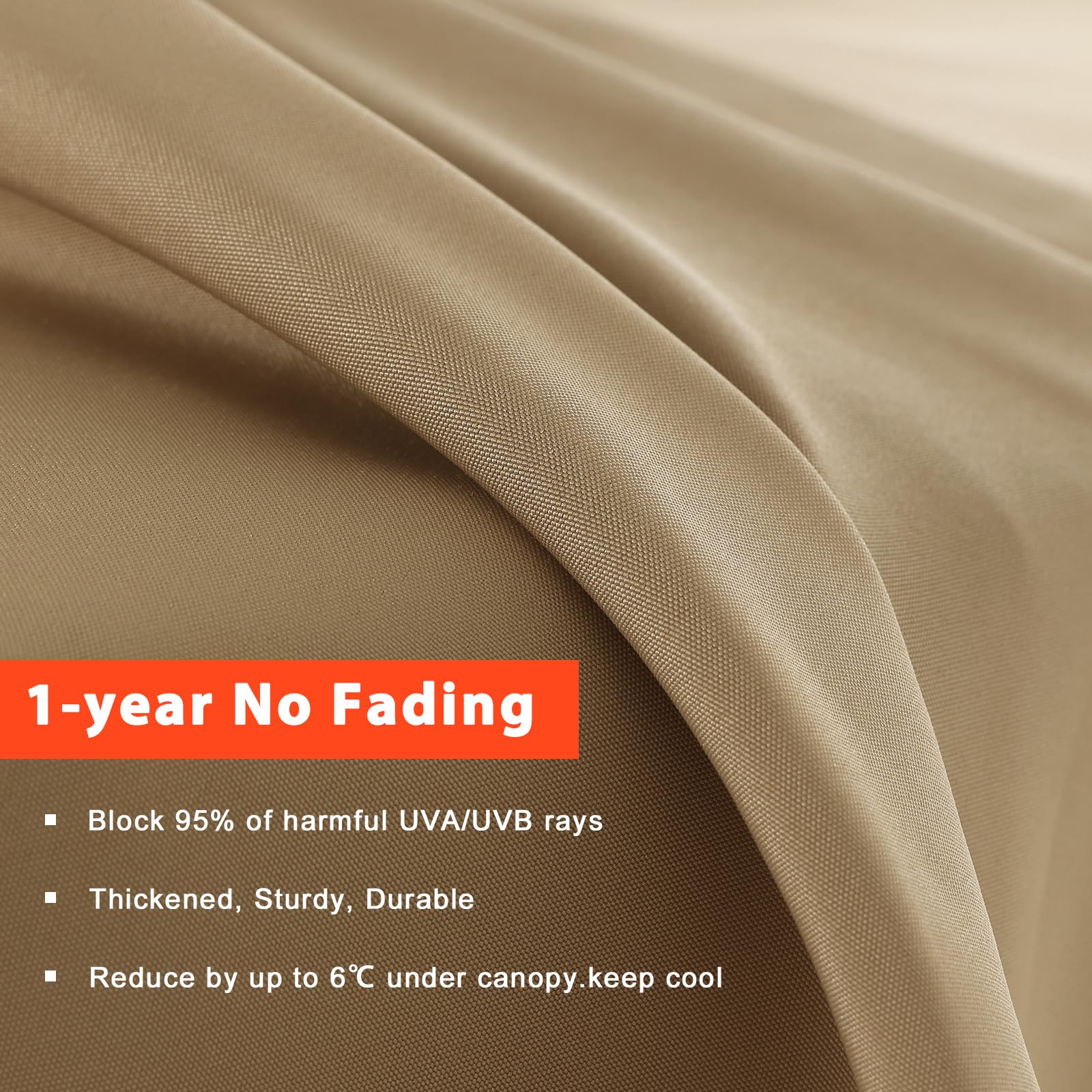 MASTERCANOPY Patio Umbrella 9 ft Replacement Canopy for 8 Ribs-Gold Canopy Only - CookCave