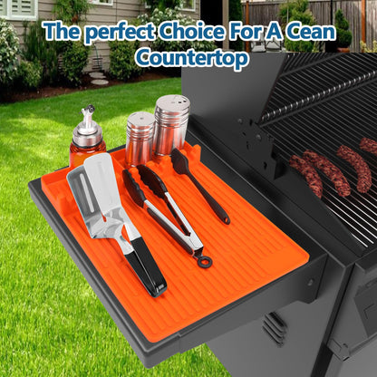 MAXTBEE Silicone Griddle Mat for Blackstone - BBQ Grill Accessory with Drip Pad & Spatula Holder - Ideal for Outdoor Cooking & Kitchen Counter - CookCave