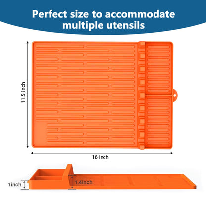 MAXTBEE Silicone Griddle Mat for Blackstone - BBQ Grill Accessory with Drip Pad & Spatula Holder - Ideal for Outdoor Cooking & Kitchen Counter - CookCave