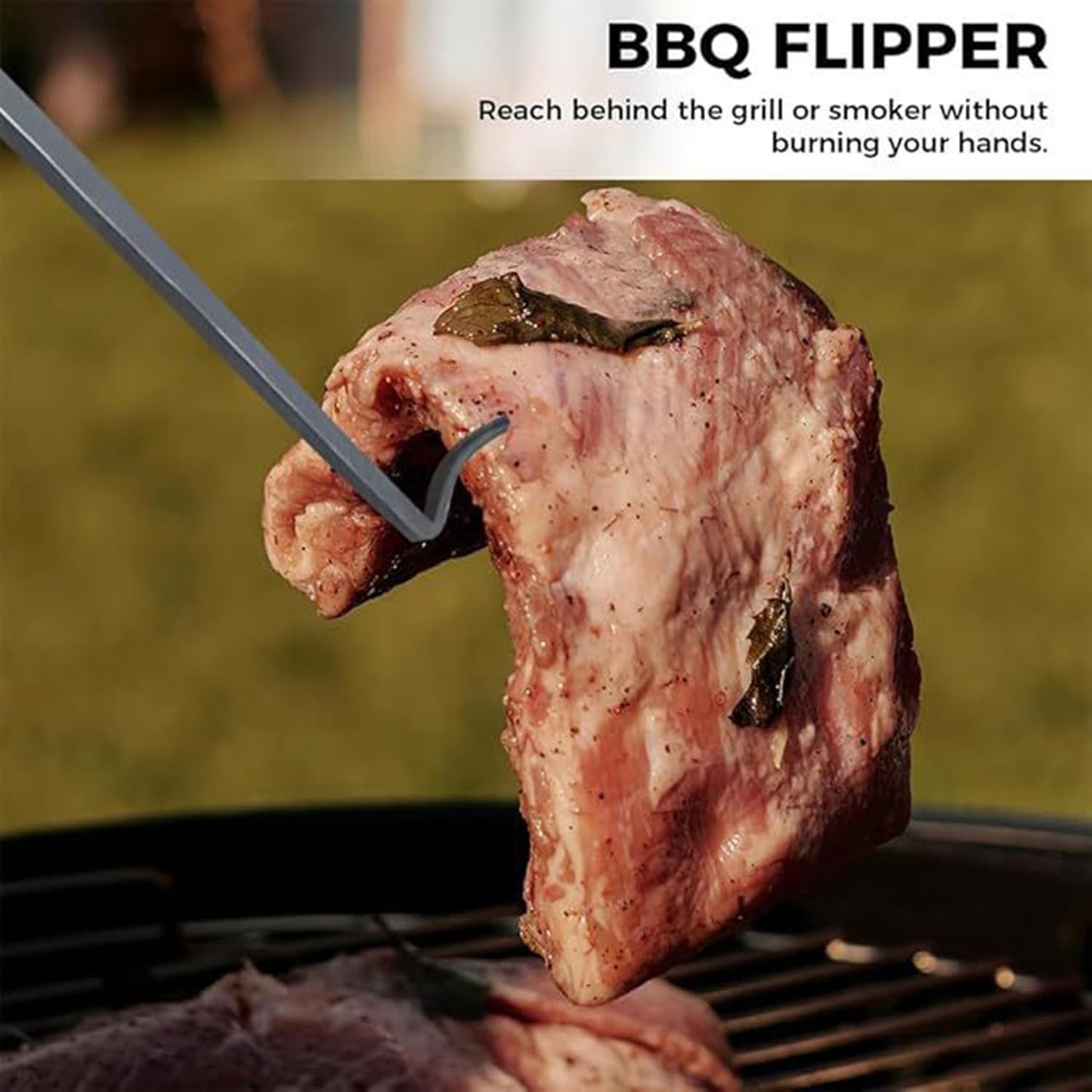 Meat Hook Flipper,BBQ Food Turner,Pigtail Flipper Hook,Stainless Steel Meat Turner Hook for Grilling & Smoking,Great Tool for BBQ,Turning Vegetables and Meats BBQ Grill (Meat Hook Flipper) - CookCave