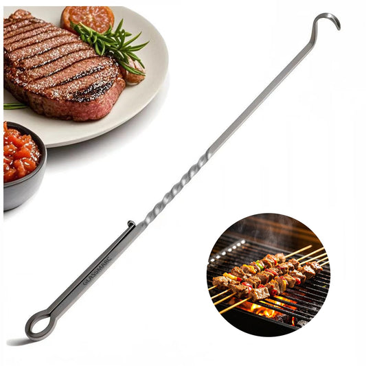 Meat Hook Flipper,BBQ Food Turner,Pigtail Flipper Hook,Stainless Steel Meat Turner Hook for Grilling & Smoking,Great Tool for BBQ,Turning Vegetables and Meats BBQ Grill (Meat Hook Flipper) - CookCave