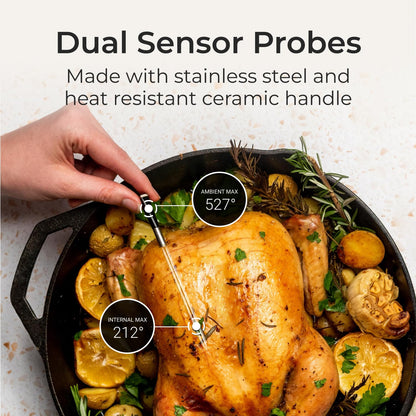 MEATER Block: WiFi Smart Wireless Meat Thermometer | 4 Probes, Long Range | Perfect for BBQ, Oven, Grill, Kitchen, Smoker, Air Fryer | Apple Watch, Alexa Compatible | iOS & Android App - CookCave