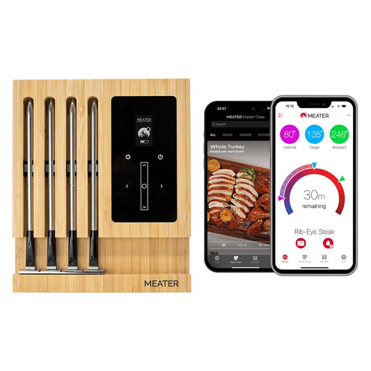MEATER Block: WiFi Smart Wireless Meat Thermometer | 4 Probes, Long Range | Perfect for BBQ, Oven, Grill, Kitchen, Smoker, Air Fryer | Apple Watch, Alexa Compatible | iOS & Android App - CookCave