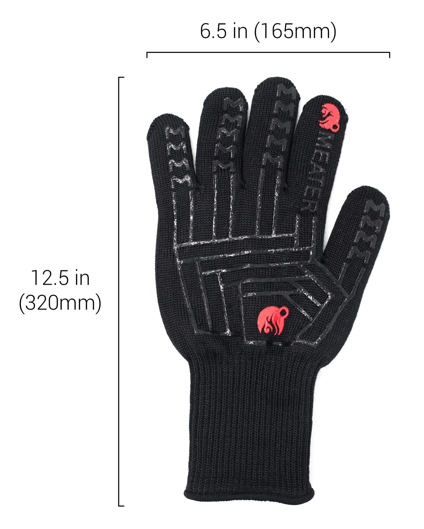 MEATER Mitts - Heat Resistant BBQ Gloves - Premium Cooking Gloves for Grill, Smoker, Oven, and Baking - Non-Slip, High-Temperature Protection, Extra Long Cuffs - CookCave