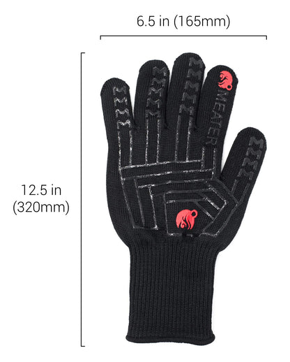 MEATER Mitts - Heat Resistant BBQ Gloves - Premium Cooking Gloves for Grill, Smoker, Oven, and Baking - Non-Slip, High-Temperature Protection, Extra Long Cuffs - CookCave