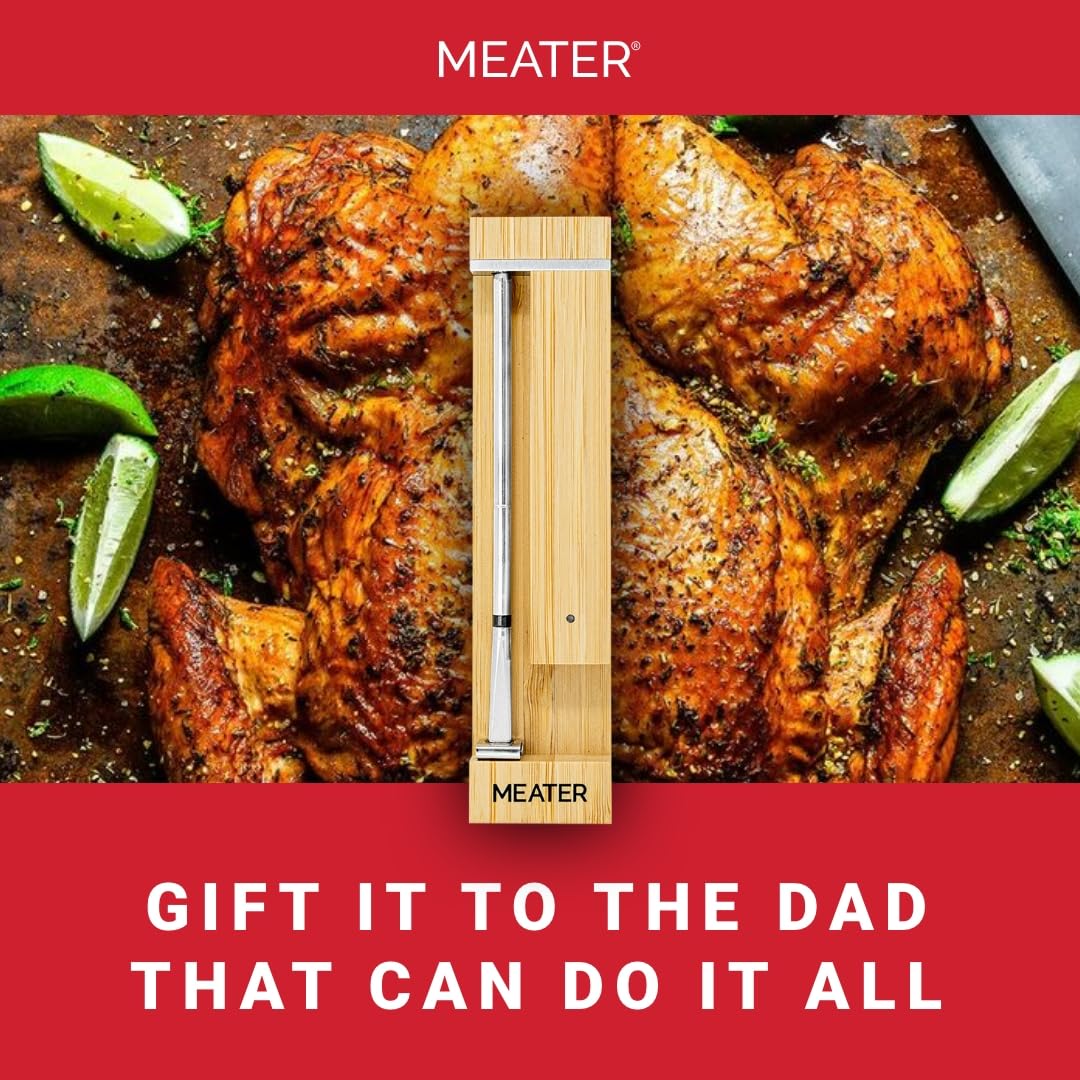 MEATER Pro: Smart Bluetooth Wireless Meat Thermometer Digital | 1000°F Heat Resistance | Long Range | Certified Accuracy | BBQ, Oven, Grill, Smoker, Air Fryer, Deep Fryer | Delicious Recipes in App - CookCave