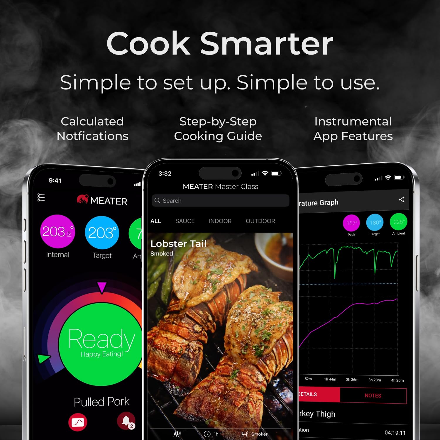 MEATER Pro: Smart Bluetooth Wireless Meat Thermometer Digital | 1000°F Heat Resistance | Long Range | Certified Accuracy | BBQ, Oven, Grill, Smoker, Air Fryer, Deep Fryer | Delicious Recipes in App - CookCave