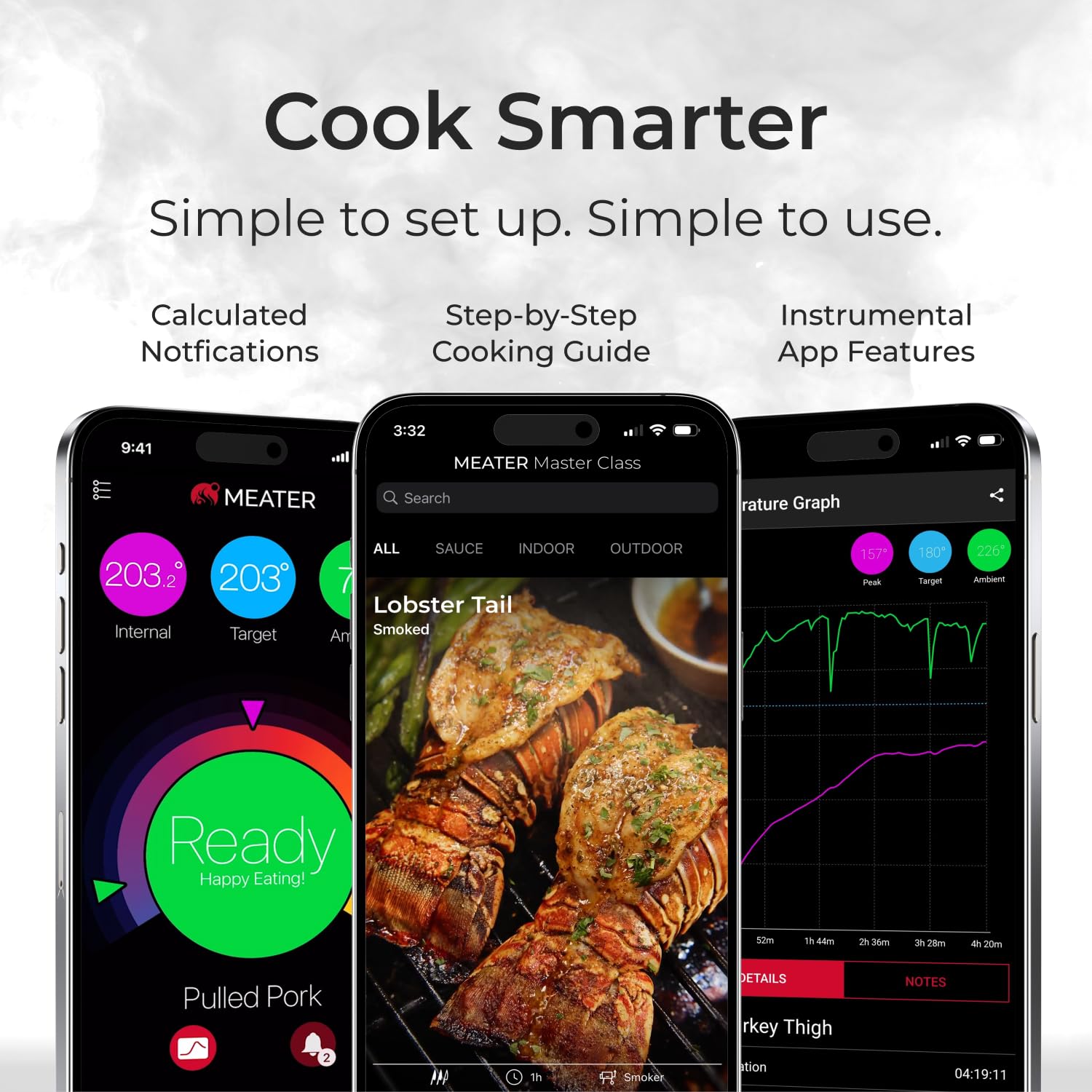 MEATER SE: Smart Bluetooth Meat Thermometer | Long-Range Wireless Probe for Oven, Grilling, Smoking, BBQ & Air Fryer | Dual Sensors & Guided Cook System | Black Charger - CookCave