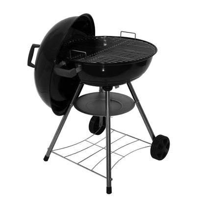 Megamaster 22" Heavy Duty Charcoal Barbecue Grill with Adjustable Air Vent, 354 SQ. In Cooking Area, Storage Rack, 2 Wheeled Portable Grill for Camping, Outdoor Cooking, and More - 810-23002 - CookCave