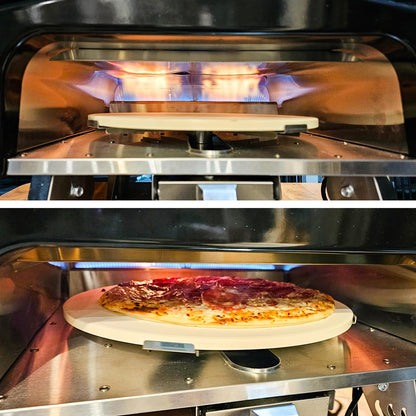 MELLCOM 20" Outdoor Gas Pizza Oven - Pull Out Handle & 360° Automatic Rotating Pizza Stone, Including Pizza Peel, Carry Bag, Portable Stainless Steel Propane Pizza Oven for Grill, Backyard and Camping - CookCave