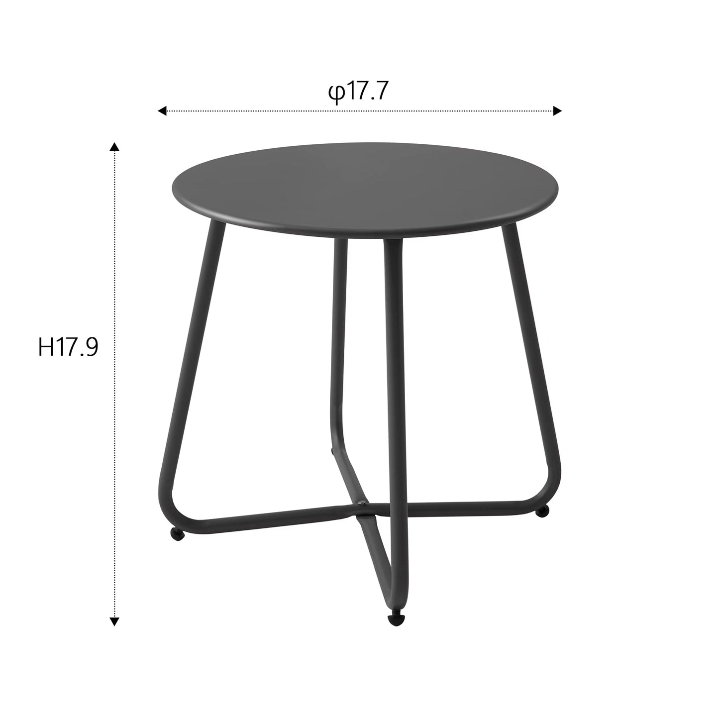 Meluvici Patio Small Side Table Waterproof Round Metal Steel Weather Resistant Portable Outdoor and Indoor End Table for Garden Balcony Yard, Black - CookCave