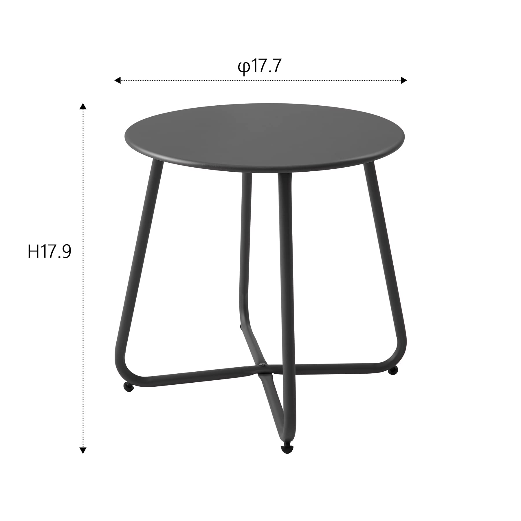 Meluvici Patio Small Side Table Waterproof Round Metal Steel Weather Resistant Portable Outdoor and Indoor End Table for Garden Balcony Yard, Black - CookCave