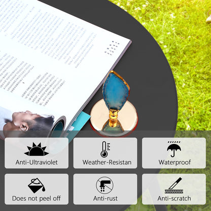 Meluvici Patio Small Side Table Waterproof Round Metal Steel Weather Resistant Portable Outdoor and Indoor End Table for Garden Balcony Yard, Black - CookCave