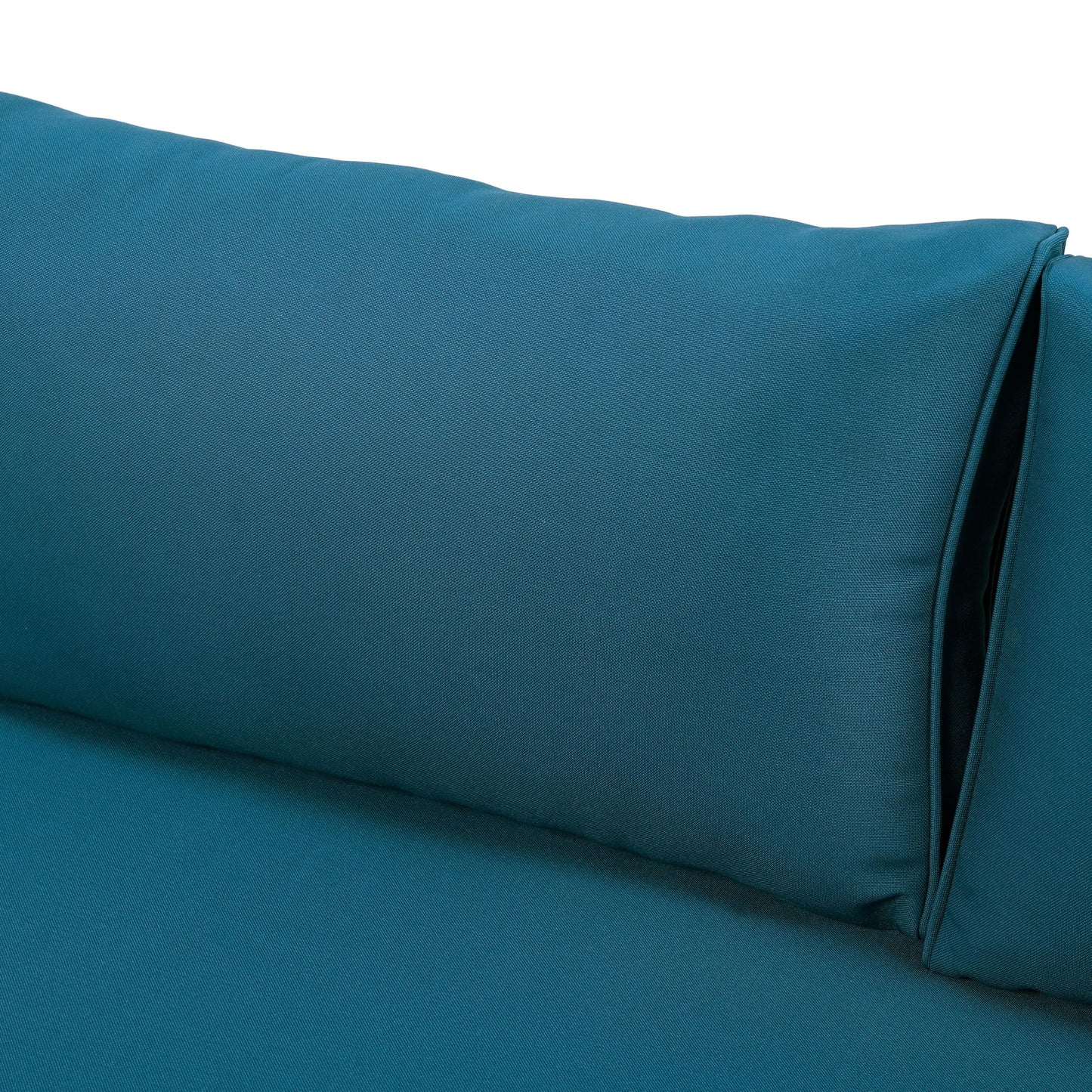 Merax 67.5" Outdoor Patio Daybed 3 Seater Sofa Bed,Acacia Wood Frame with Rattan Arm,Cushion & Pillow for Courtyard - CookCave