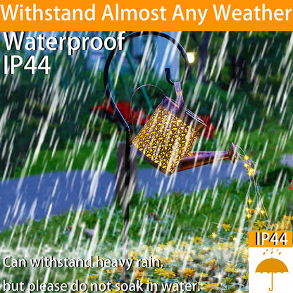 Merrytech Solar Lanterns Outdoor Waterproof,Metal Watering Can Garden Decor,Hanging Solar Path Lights Yard Art,Outside Patio Decorations Gardening Birthday Gifts for Mom Grandma Women,with Hook,Large - CookCave