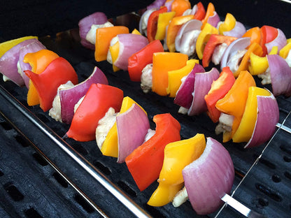 Metal Skewer for Grilling,Kabob Skewer,Flat BBQ Barbecue Skewer,Grilling Skewers Set,Reusable BBQ (14" skewer(16 pack)) - CookCave