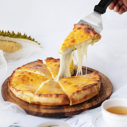 Metal Spatulas for kitchen Use, 2 Pieces Professional Serving Spatula with Heat Resistant Handle, 9.8 Inch Stainless Steel Spatula Ideal for Pancakes, Eggs, Griddle Scraper, BBQ or Desserts - CookCave