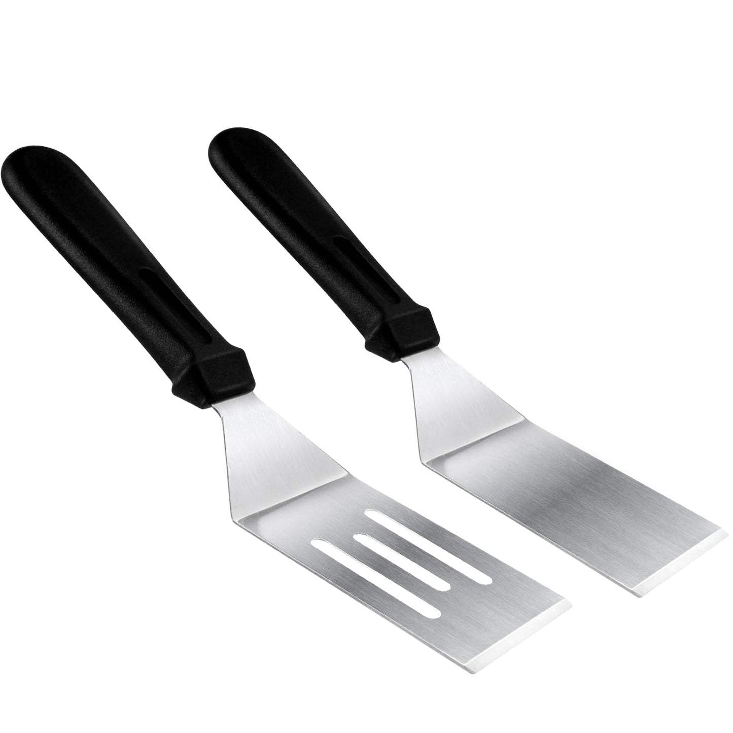 Metal Spatulas for kitchen Use, 2 Pieces Professional Serving Spatula with Heat Resistant Handle, 9.8 Inch Stainless Steel Spatula Ideal for Pancakes, Eggs, Griddle Scraper, BBQ or Desserts - CookCave
