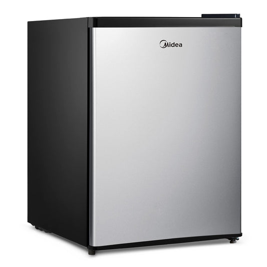 Midea WHS-87LSS1 Refrigerator, 2.4 Cubic Feet, Stainless Steel - CookCave