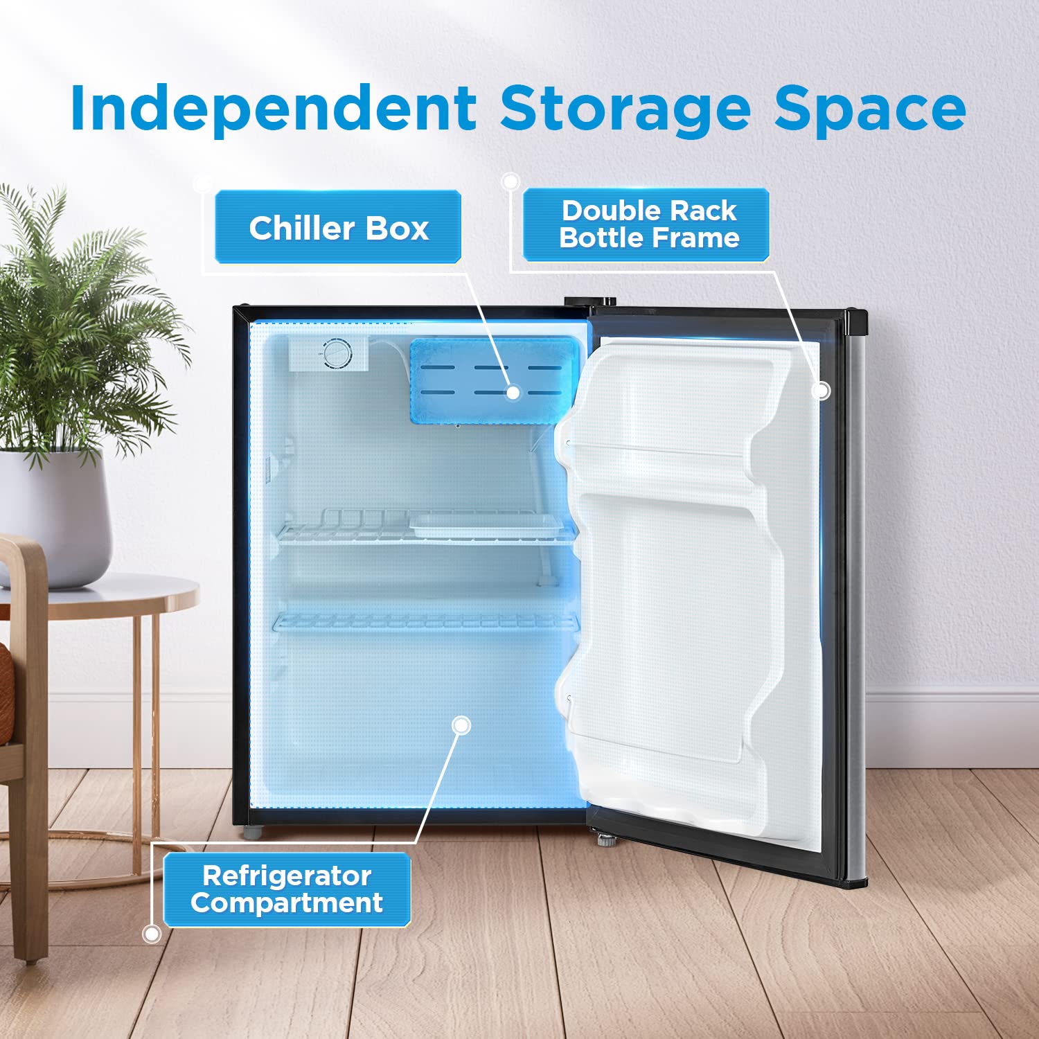 Midea WHS-87LSS1 Refrigerator, 2.4 Cubic Feet, Stainless Steel - CookCave