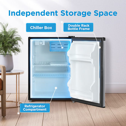 Midea WHS-87LSS1 Refrigerator, 2.4 Cubic Feet, Stainless Steel - CookCave