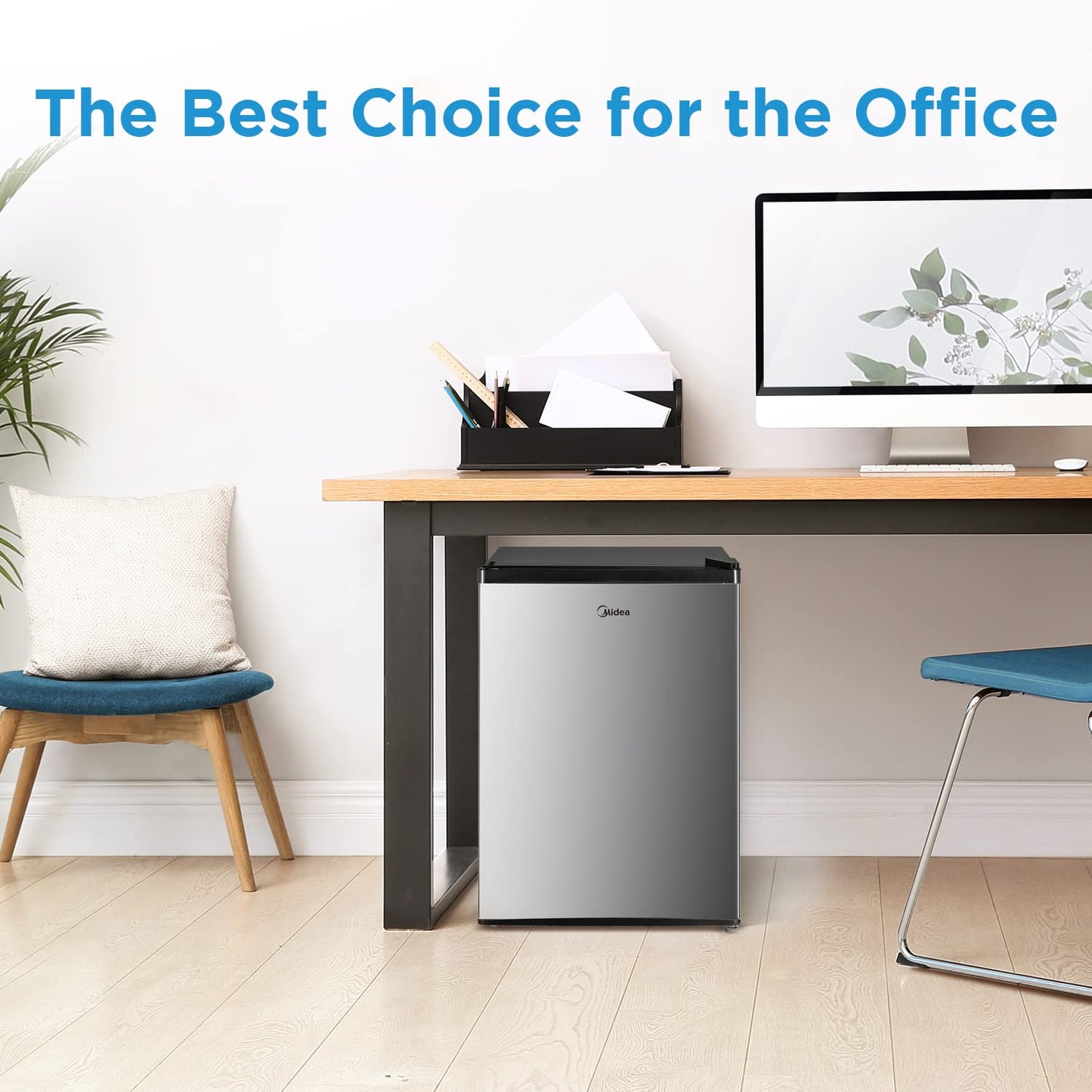 Midea WHS-87LSS1 Refrigerator, 2.4 Cubic Feet, Stainless Steel - CookCave