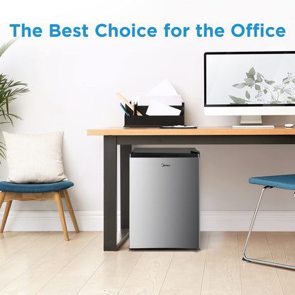 Midea WHS-87LSS1 Refrigerator, 2.4 Cubic Feet, Stainless Steel - CookCave