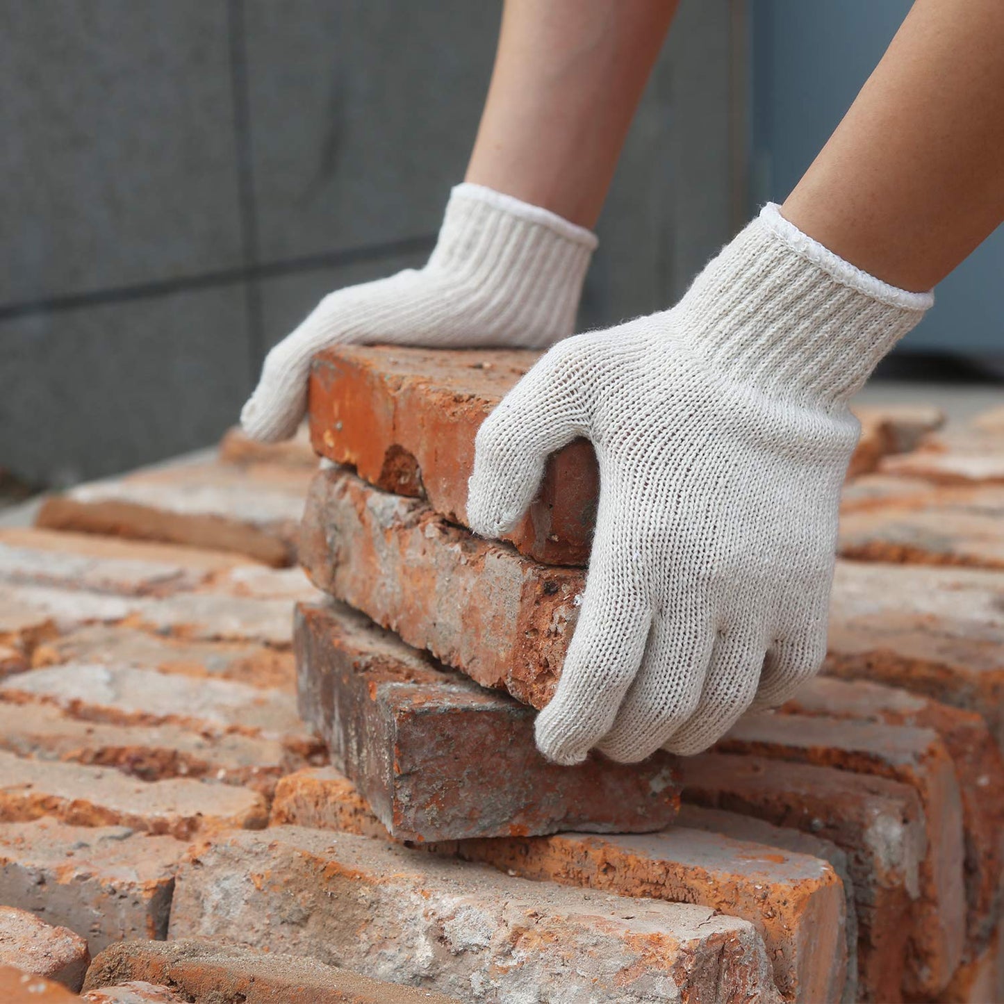 MIG4U 12 Pairs Work Gloves - Cotton String Gloves for Safety Work - Glove Liner Hand Saver Heat Protection for BBQ (Large, Heavy) - CookCave