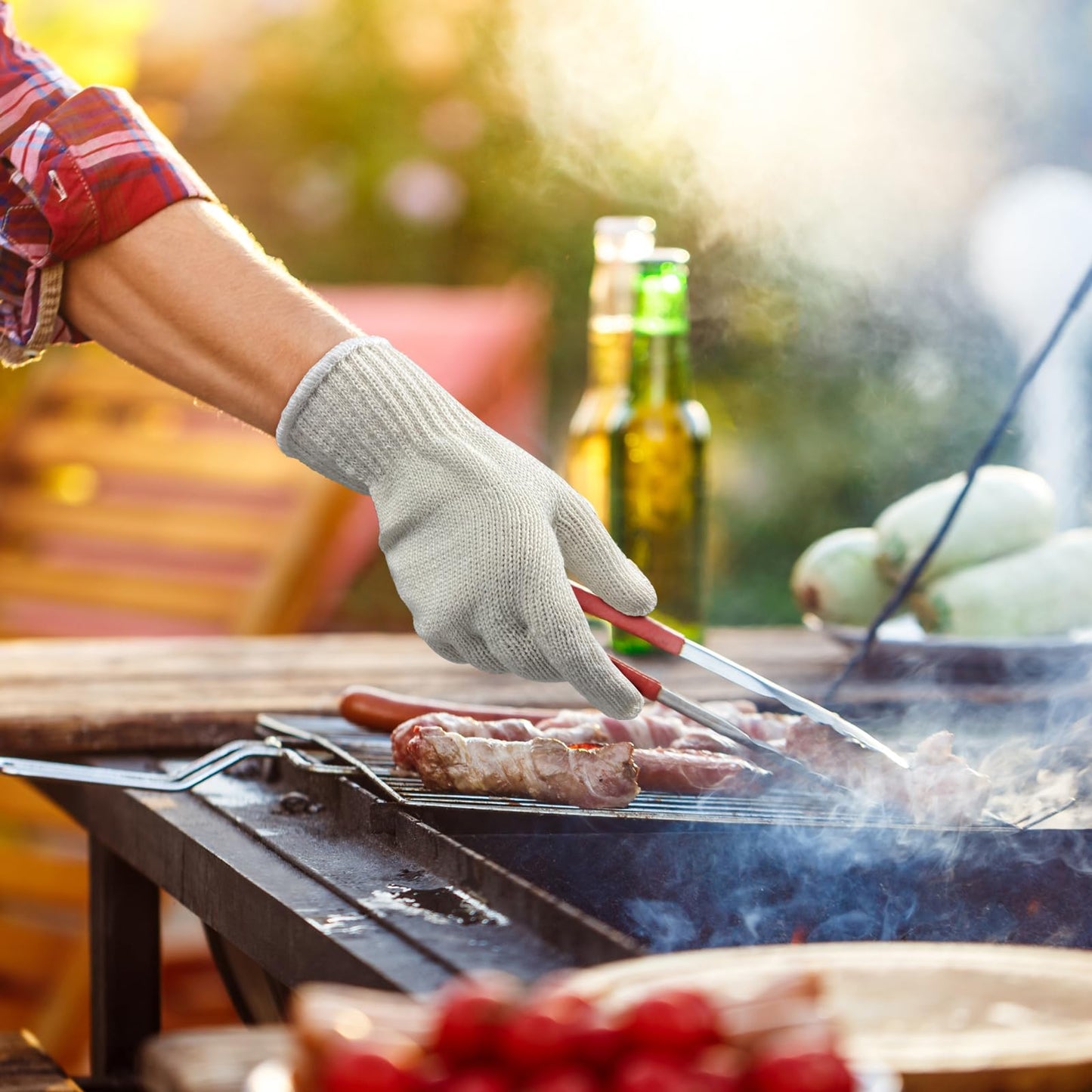 MIG4U 12 Pairs Work Gloves - Cotton String Gloves for Safety Work - Glove Liner Hand Saver Heat Protection for BBQ (Large, Heavy) - CookCave