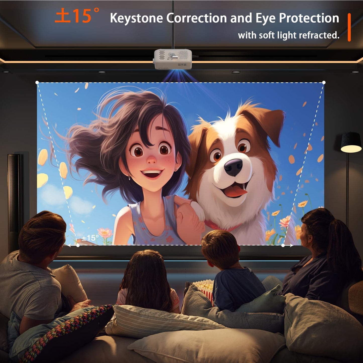 Mini Projector, VOPLLS 1080P Full HD Supported Video Projector, Portable Outdoor Home Theater Movie Projector, 50% Zoom, Compatible with HDMI, USB, AV, Smartphone/Tablet/Laptop (Small Projector) - CookCave
