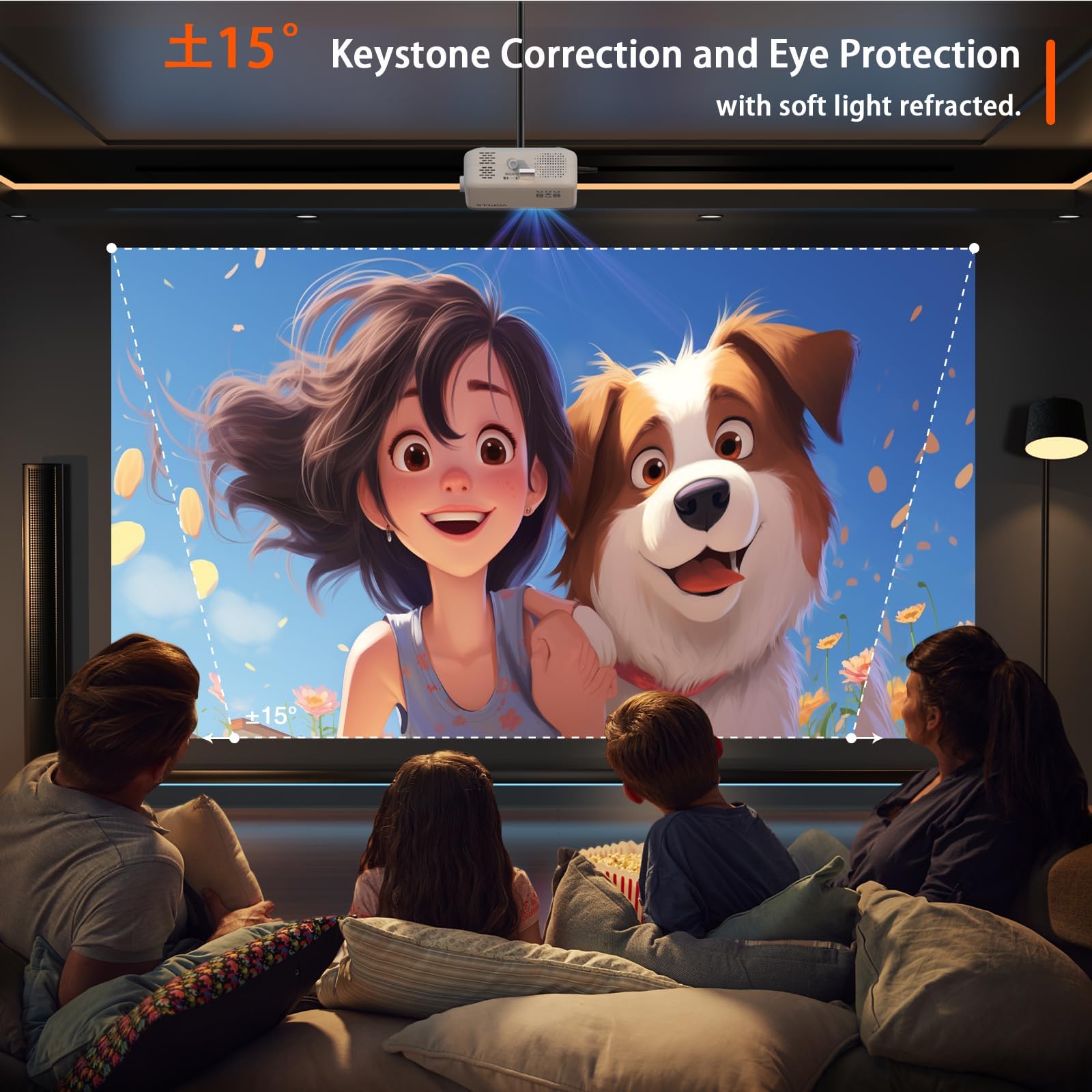 Mini Projector, VOPLLS 1080P Full HD Supported Video Projector, Portable Outdoor Home Theater Movie Projector, 50% Zoom, Compatible with HDMI, USB, AV, Smartphone/Tablet/Laptop (Small Projector) - CookCave