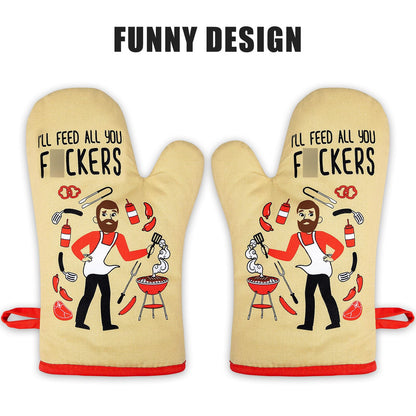 Miracu Funny Oven Mitts, Presents for Chefs, Funny Cooking Gadgets, BBQ Oven Mitt, Unique Gifts for Cooks Dad Brother Him, Manly Fathers Day, Housewarming Grilling Kitchen Chef Gifts for Men Who Cook - CookCave