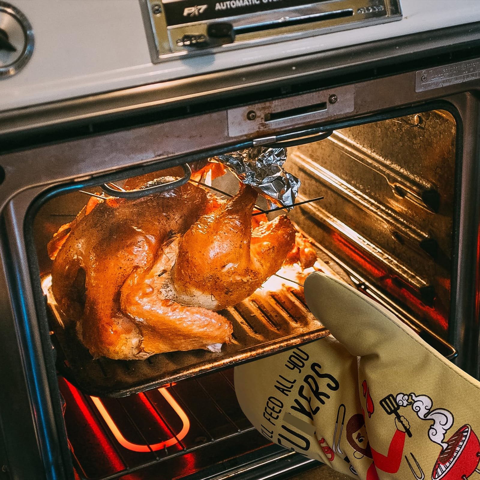 Miracu Funny Oven Mitts, Presents for Chefs, Funny Cooking Gadgets, BBQ Oven Mitt, Unique Gifts for Cooks Dad Brother Him, Manly Fathers Day, Housewarming Grilling Kitchen Chef Gifts for Men Who Cook - CookCave