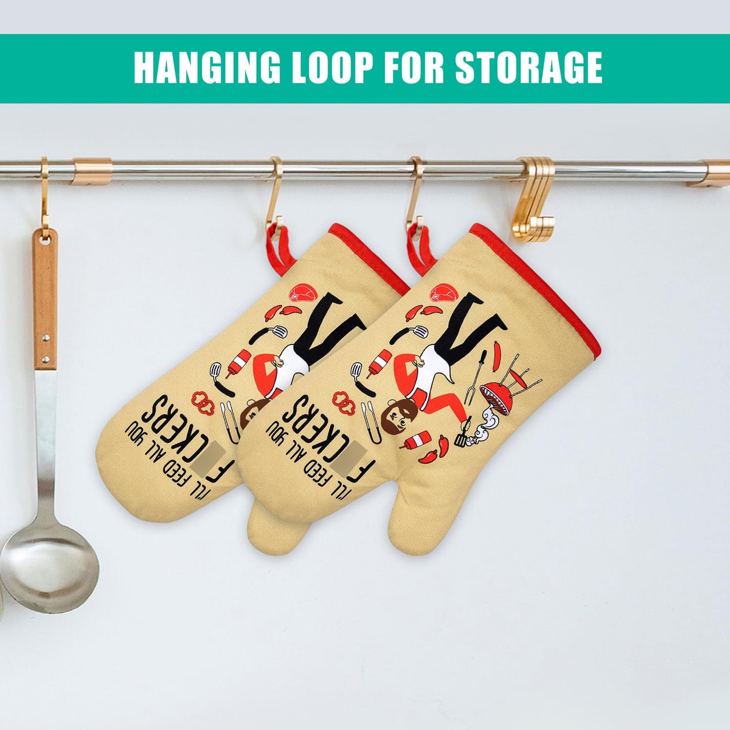 Miracu Funny Oven Mitts, Presents for Chefs, Funny Cooking Gadgets, BBQ Oven Mitt, Unique Gifts for Cooks Dad Brother Him, Manly Fathers Day, Housewarming Grilling Kitchen Chef Gifts for Men Who Cook - CookCave