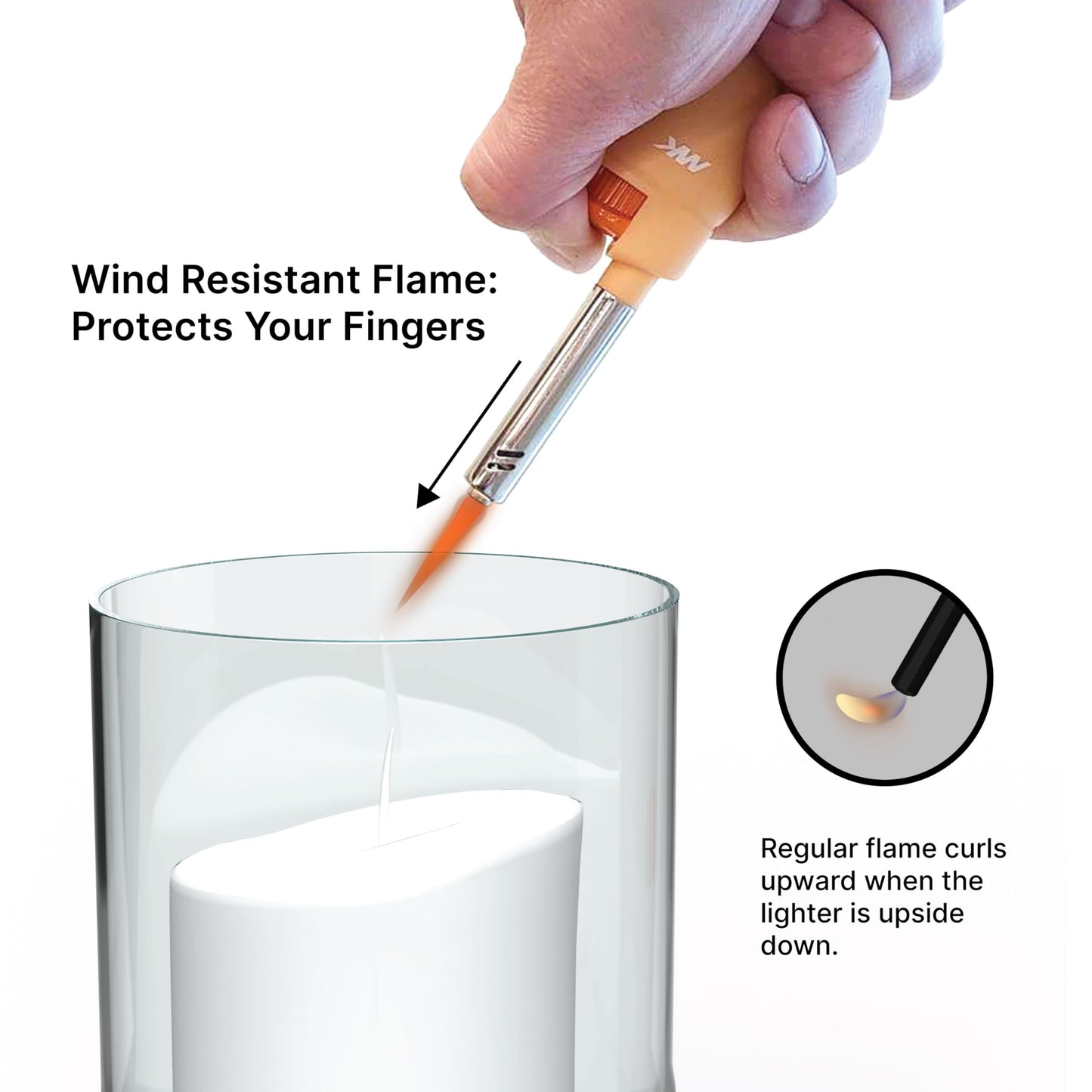 MK Candle Lighter, Butane Refillable Wind-Resistant Flame, 5-Pack for BBQ, Camping, Outdoor Use (Pastel-5pc) - CookCave