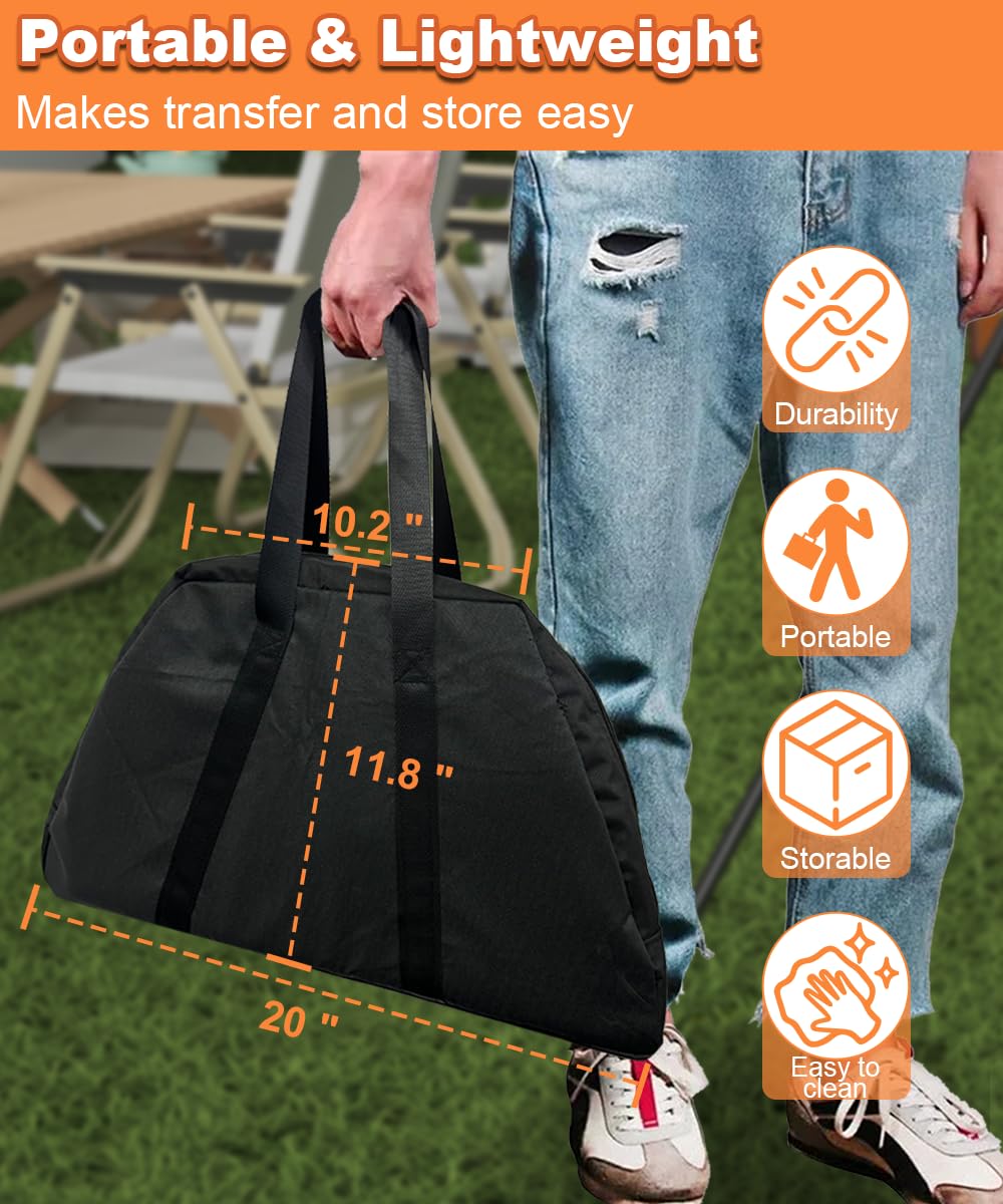 Mondazie 17 Inch Outdoor Fire Pit for Camping, Heavy Duty Portable Wood Burning Firepits Stove with Storage Bag for Outside Patio, Heating, Picnic, Campfire and BBQ, Trapezoid Vertical Hollow, Black - CookCave