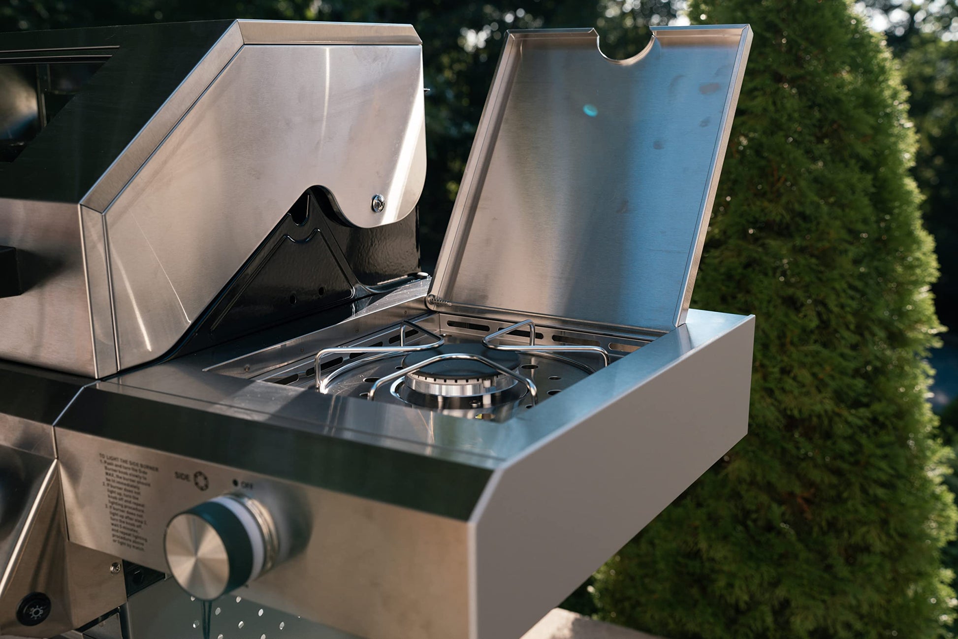 Monument Grills Larger 4-Burner Propane Gas Grills BBQ Stainless Steel Heavy-Duty Cabinet Style with BBQ Cover - CookCave