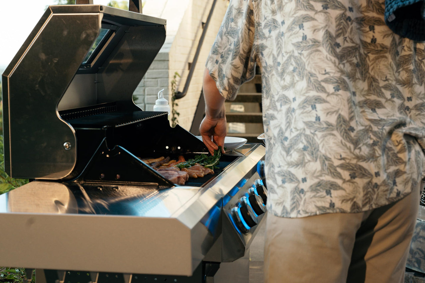 Monument Grills Larger 4-Burner Propane Gas Grills BBQ Stainless Steel Heavy-Duty Cabinet Style with BBQ Cover - CookCave