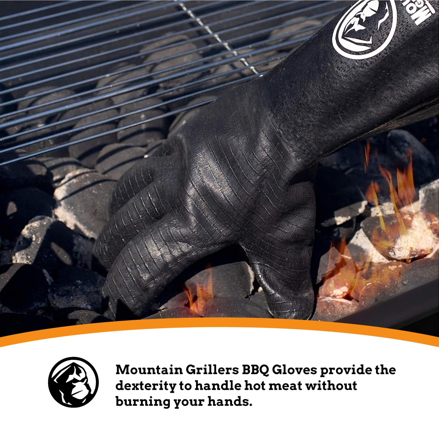 Mountain Grillers Extreme Heat Resistant Gloves for Grill BBQ High Temperature Fire Pit Gloves Barbecue Cooking, Smoker, Oven, Fryer, Grilling Waterproof, Fireproof Oil Resistant Neoprene Coating 14in - CookCave