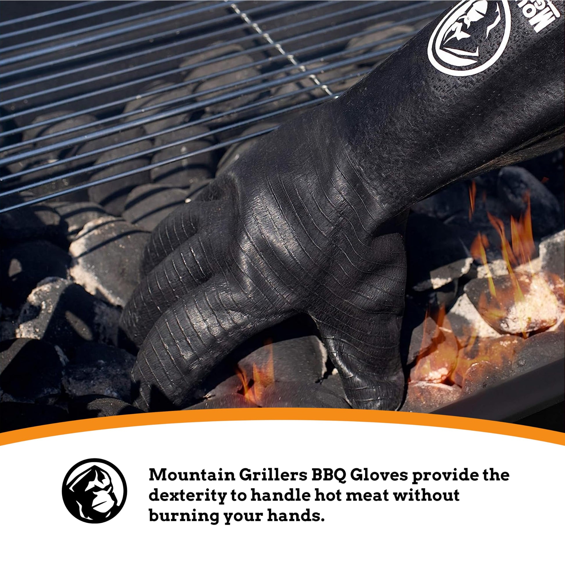 Mountain Grillers Extreme Heat Resistant Gloves for Grill BBQ High Temperature Fire Pit Gloves Barbecue Cooking, Smoker, Oven, Fryer, Grilling Waterproof, Fireproof Oil Resistant Neoprene Coating 14in - CookCave